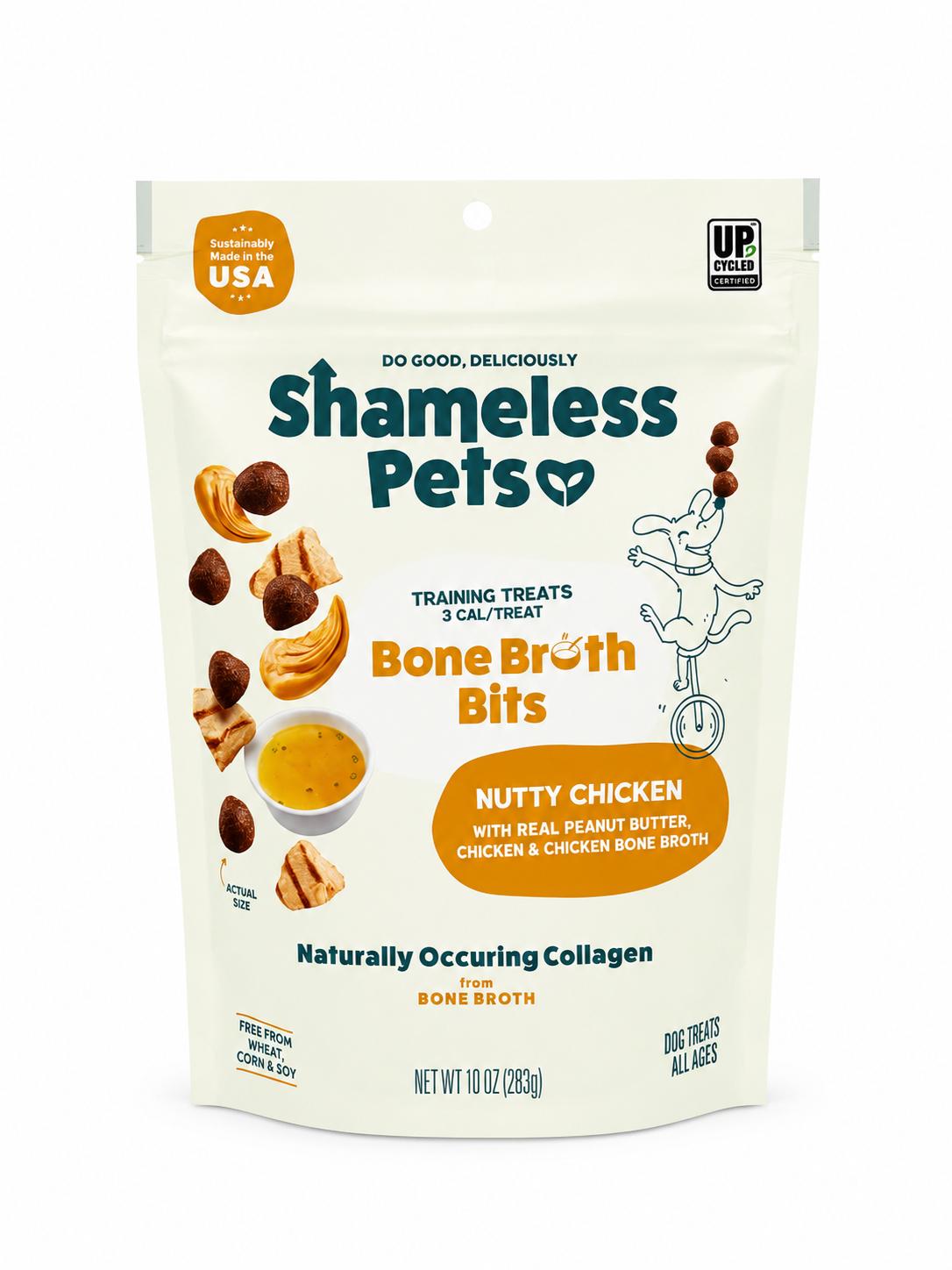 Dog Treats Bone Broth Bits Nutty Chicken,10oz