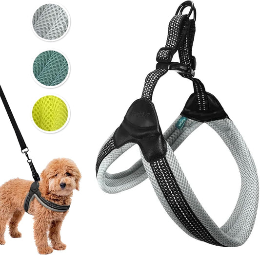 Sporn Easy-Fit Reflective Mesh Dog Harness, Large, Gray
