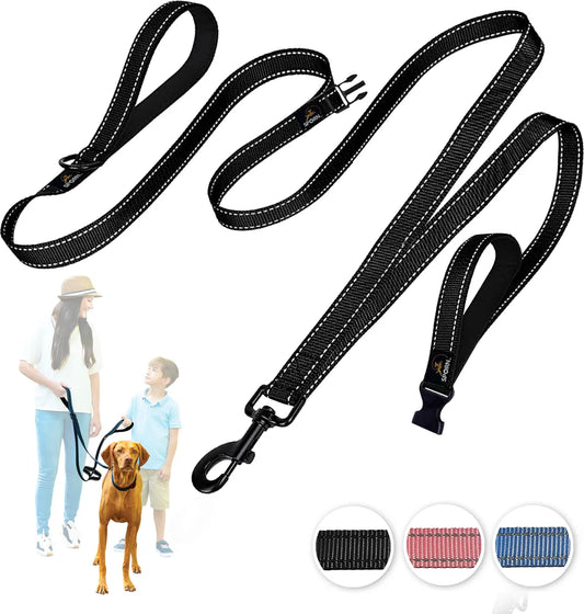 Sporn Child Co-Walk Double Handle Dog Leash, Black