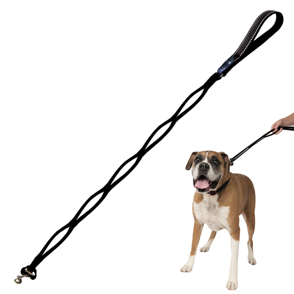 Sporn Heel-X 4 ft Dog Leash, Durable Training  Grip, Black