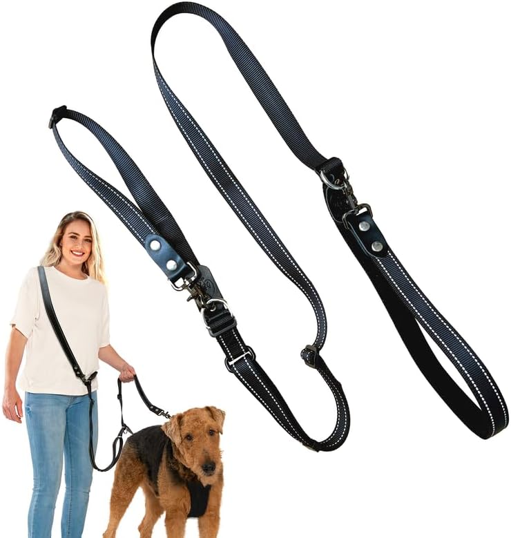 Sporn Ultimate All-in-One Convertible Dog Leash, Waist & Shoulder Carry, Black