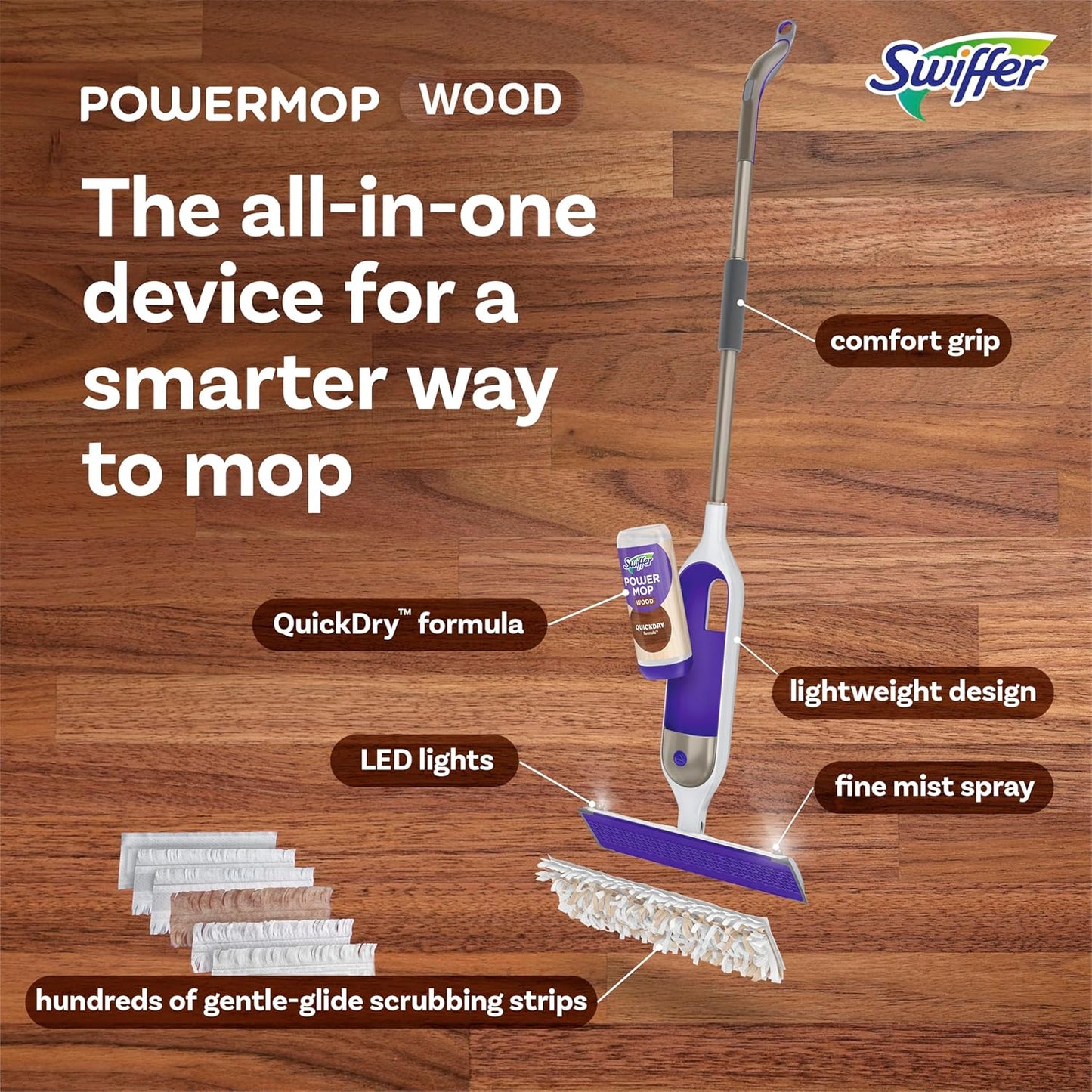 Swiffer Power Mop Wood, Multi-Surface Cleaning Set