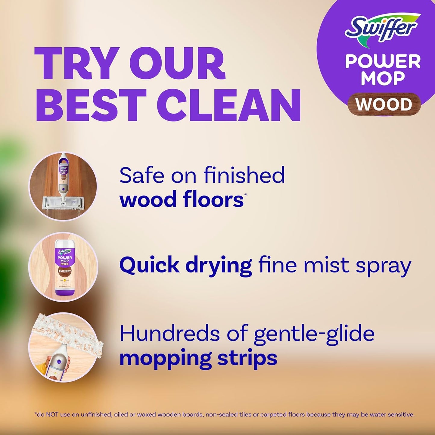 Swiffer Power Mop Wood, Multi-Surface Cleaning Set