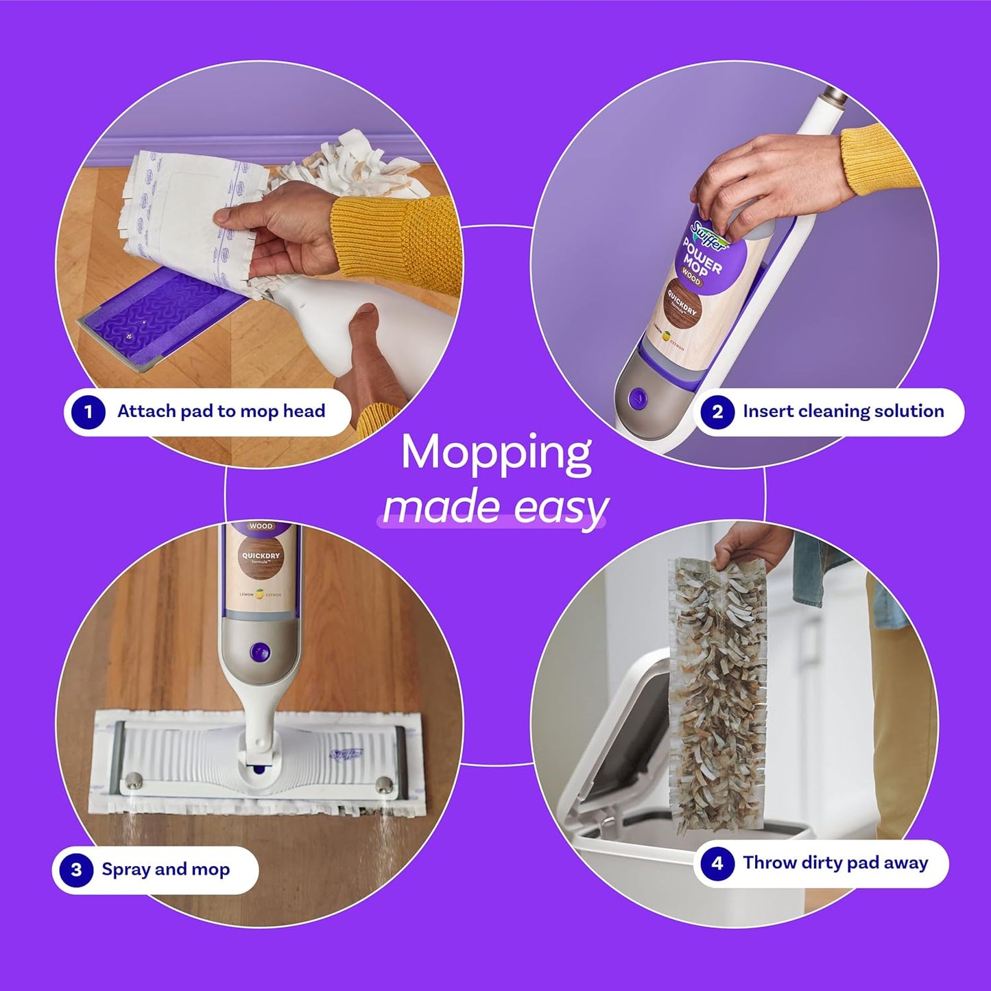 Swiffer Power Mop Wood, Multi-Surface Cleaning Set