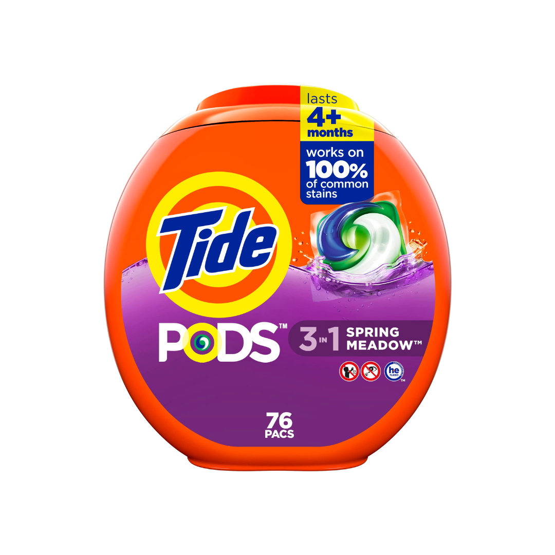 Tide PODS Liquid Laundry Detergent,Spring Meadow,76ct