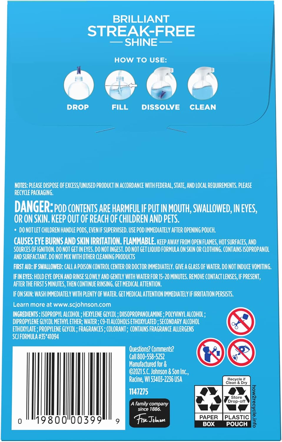 Windex Dissolve Concentrated Pod Refills, 2ct