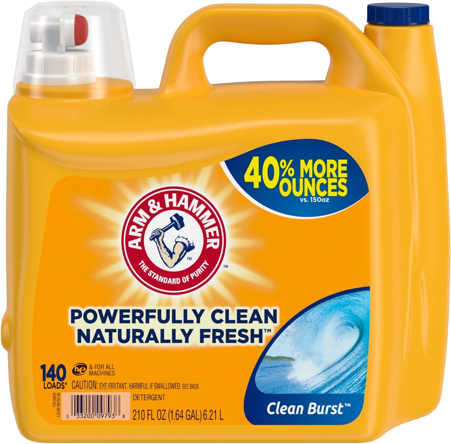 ARM & HAMMER Clean Burst Liquid Laundry Detergent, 210 Fl Oz Bottle