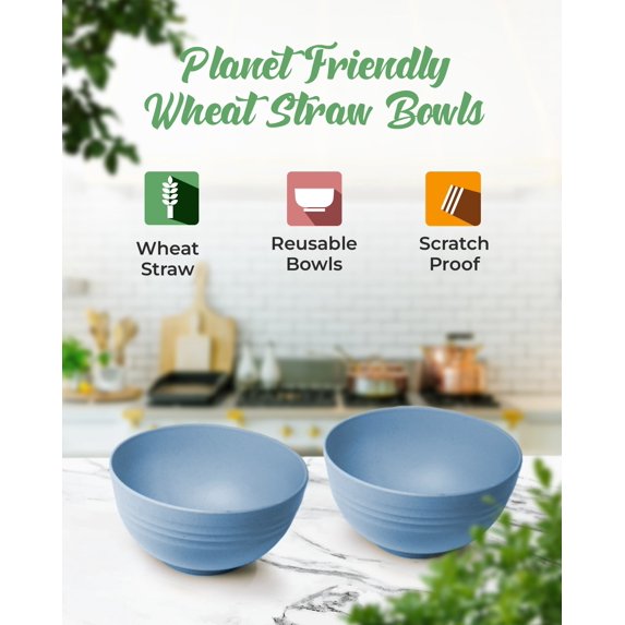 13oz Wheat Straw Bowls Set of 4
