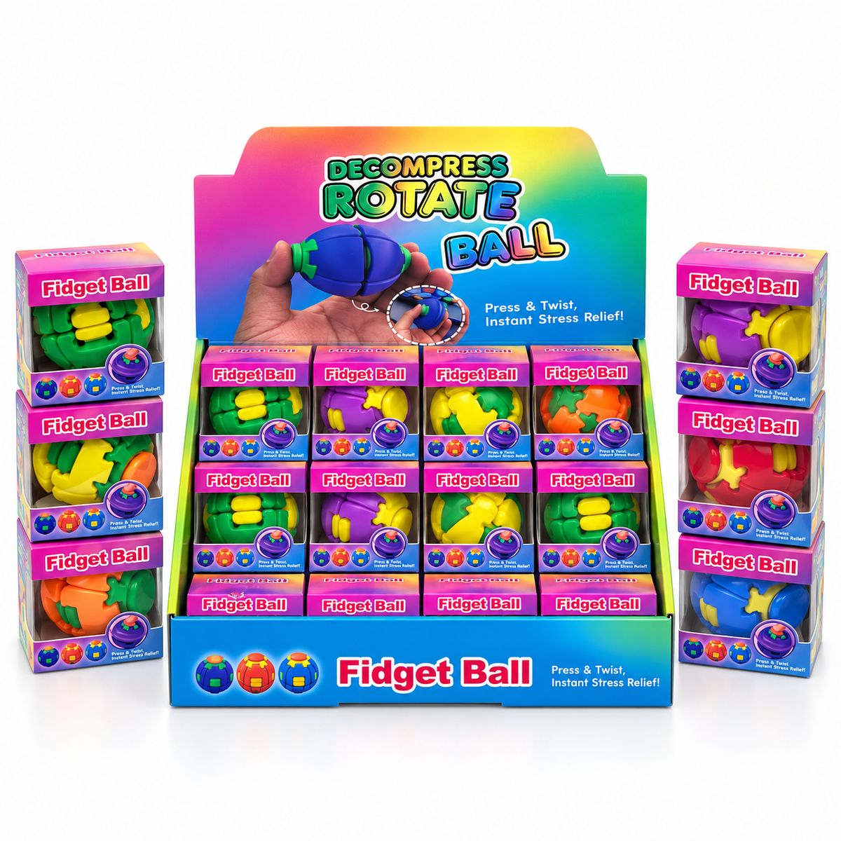 Colorful Fidget Spinner Ball – 6 Colors Assorted