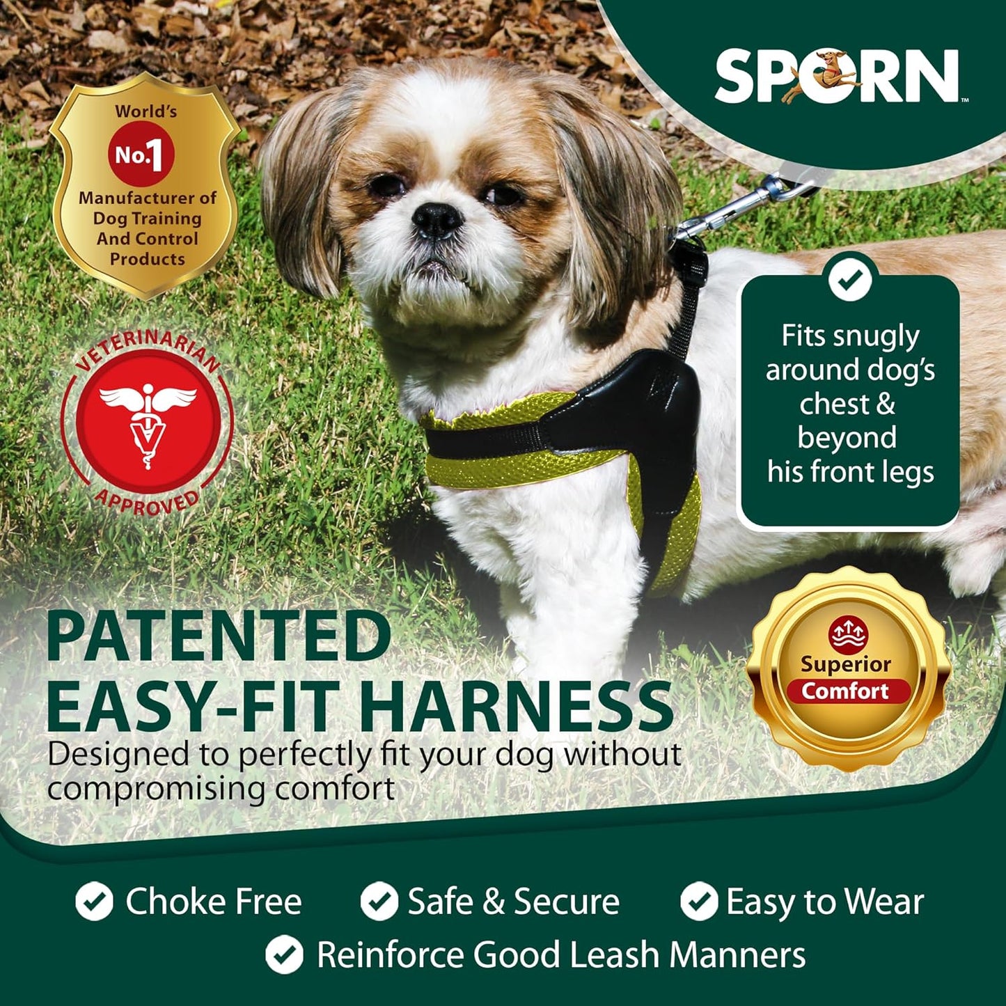 Sporn Easy-Fit Mesh Dog Harness , Yellow 24/CT