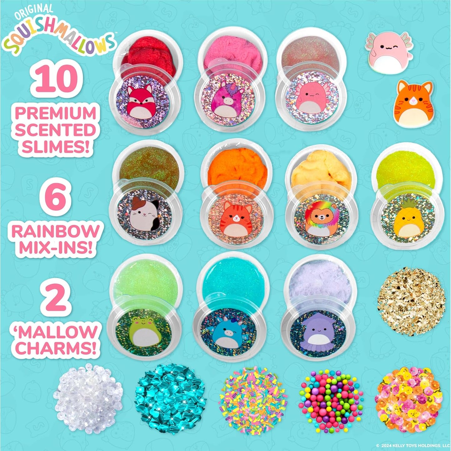 Squishmallows Ultimate Slime Mix'Ins, 10-Pack, Glitter & Cloud Slime