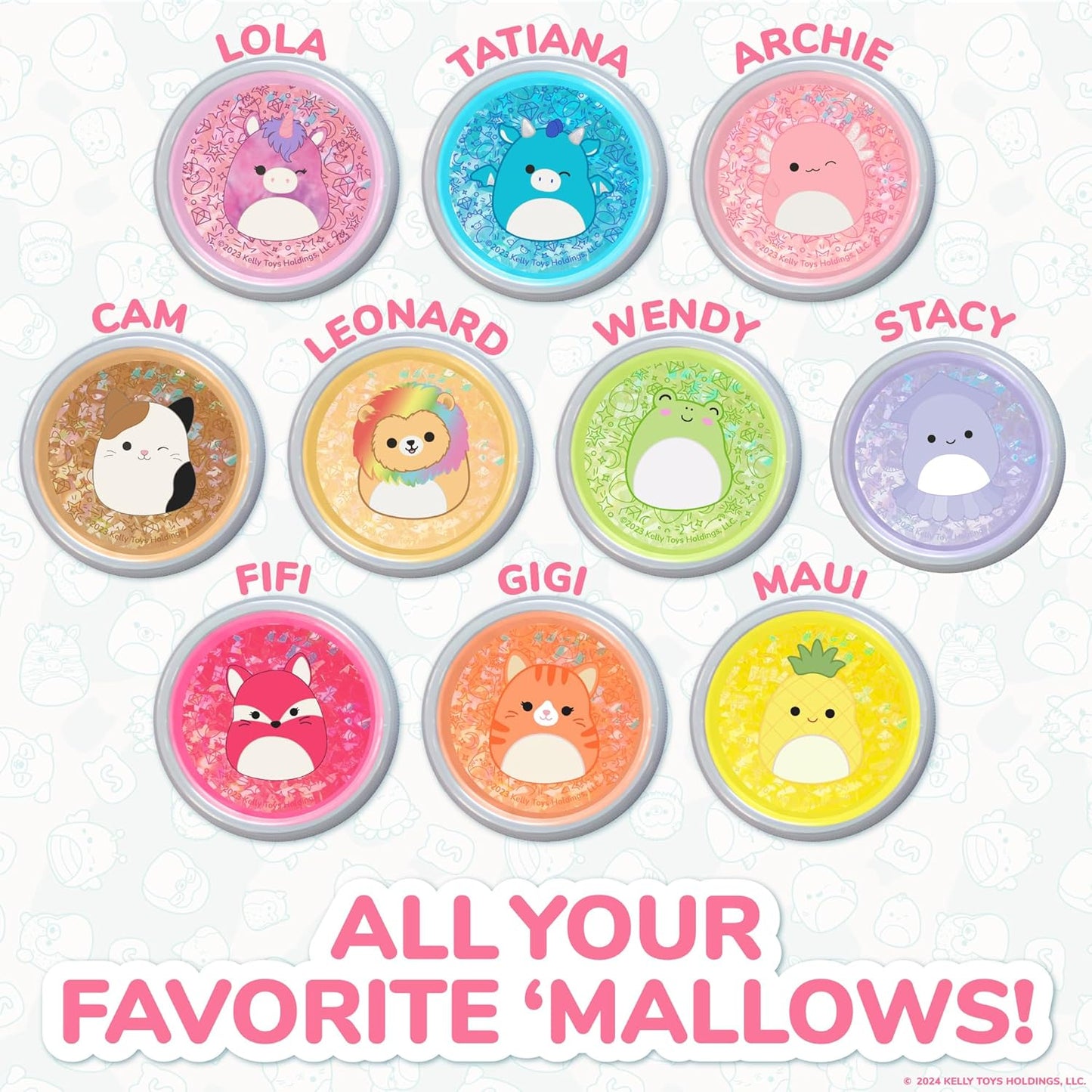 Squishmallows Ultimate Slime Mix'Ins, 10-Pack, Glitter & Cloud Slime