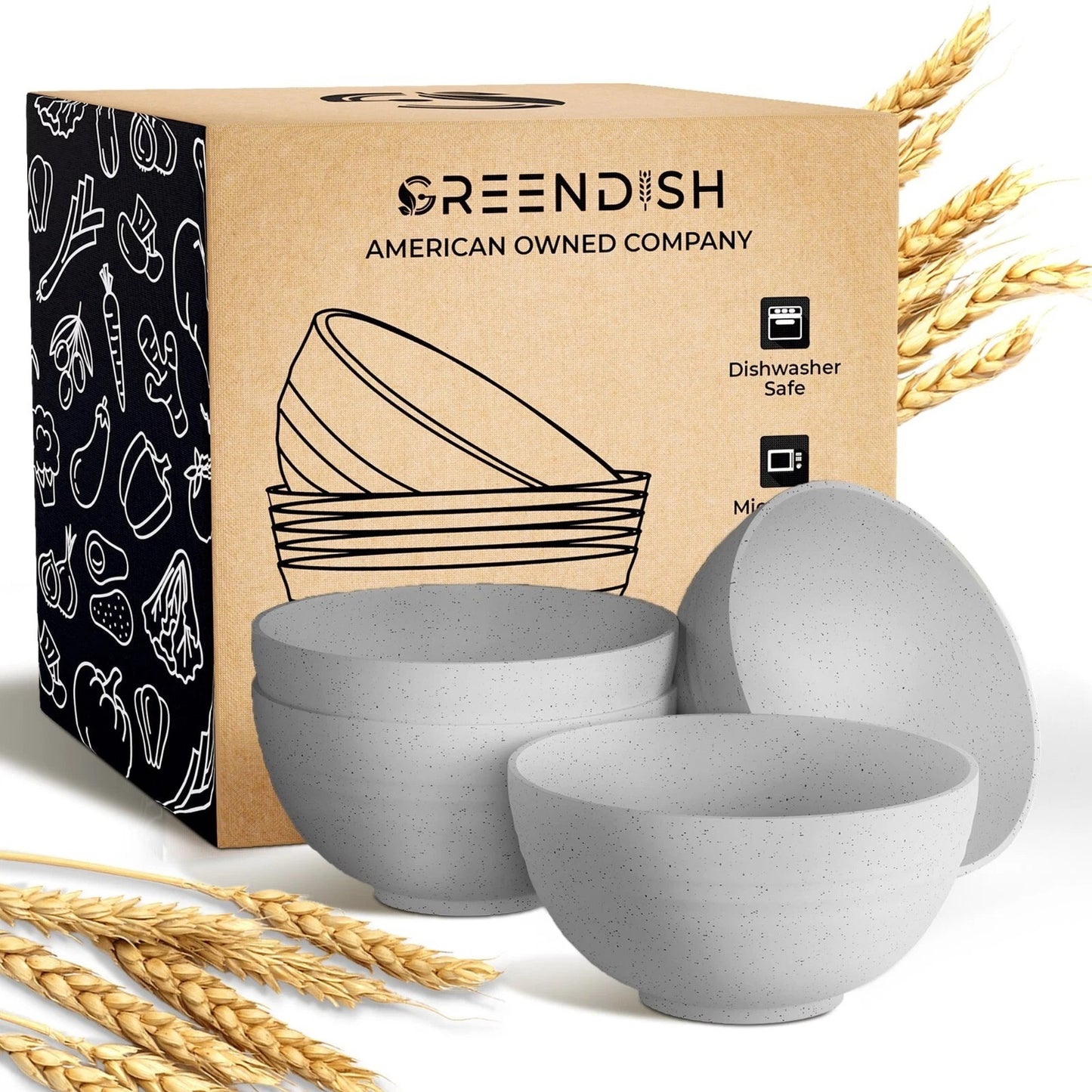 13oz Wheat Straw Bowls Set of 4