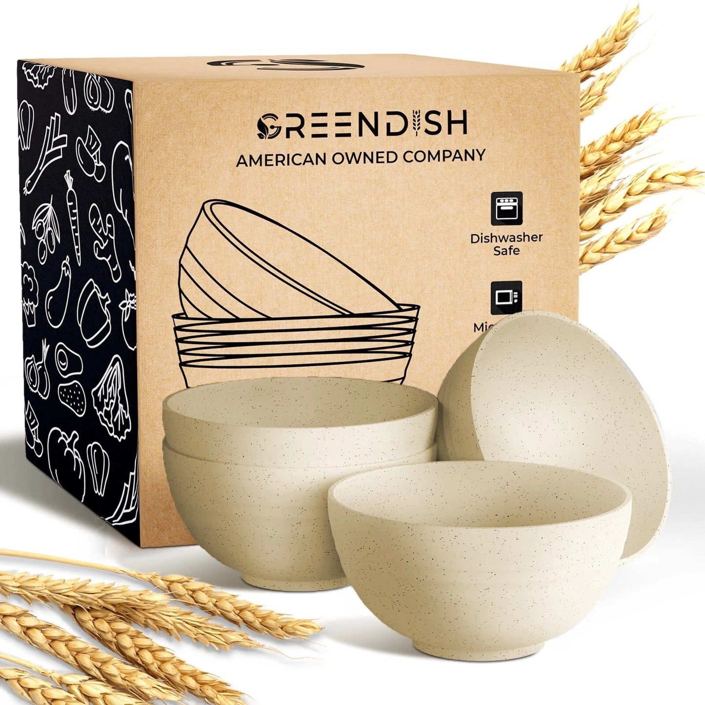 13oz Wheat Straw Bowls Set of 4