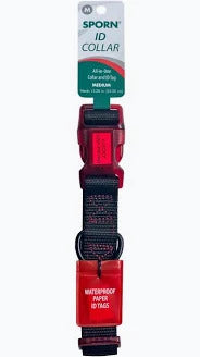 Sporn Dog ID Collar, Red, Small