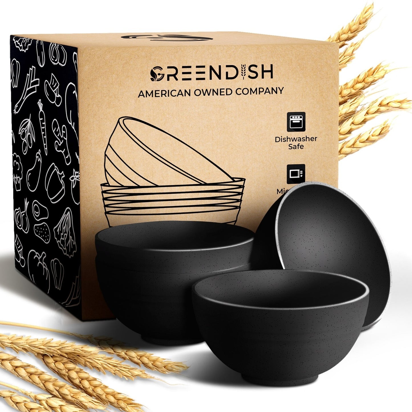 13oz Wheat Straw Bowls Set of 4