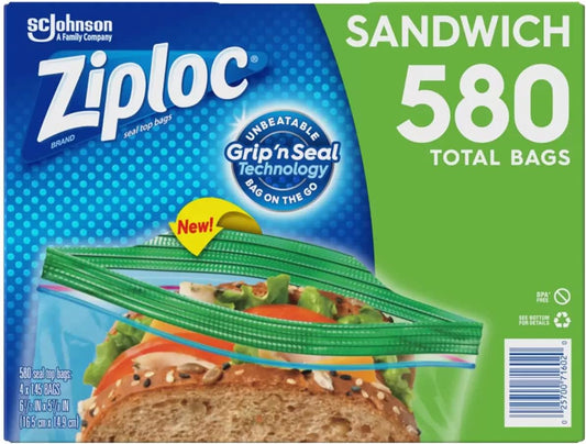 Ziploc Sandwich Bags,580ct